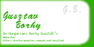 gusztav borhy business card